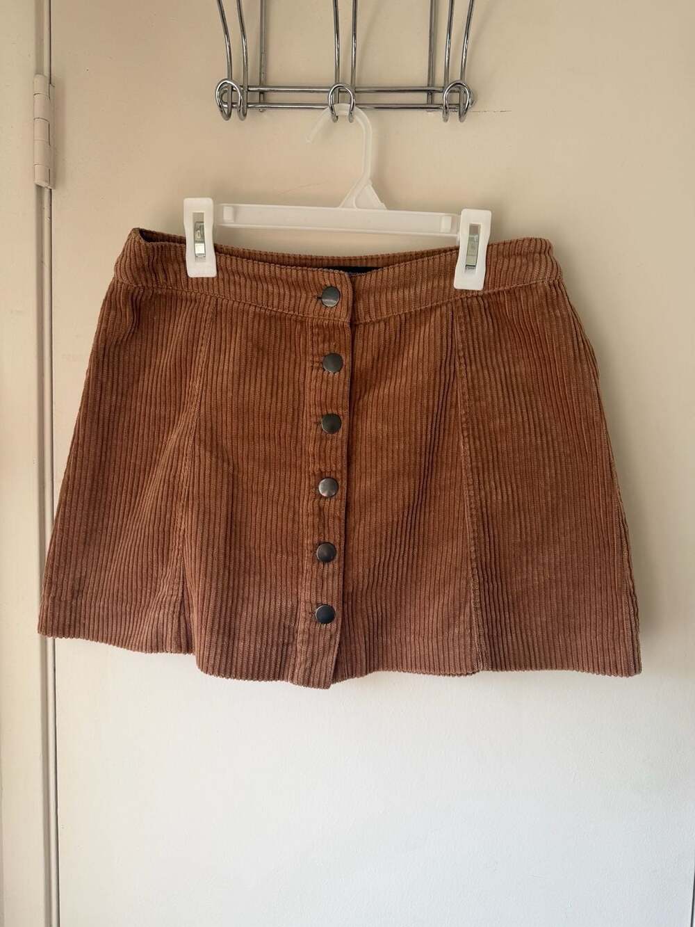 Zara Brown Corduroy Button-Front Mini Skirt